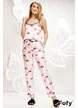 Pijama Fofy in saten premium 3 piese imprimeu flamingo