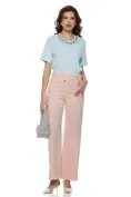 Blugi dama premium water pink fashion trend 2026 cu strasuri si inchidere asimetrica picture - 1
