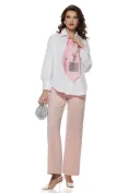 Blugi dama premium water pink fashion trend 2026 cu strasuri si inchidere asimetrica picture - 4