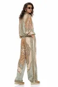 Compleu dama premium vernil pudrat din matase naturala si vascoza satinata imprimeu luxury paisley picture - 2
