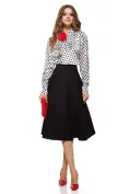 Fusta eleganta clos Fofy neagra midi cu buzunare laterale picture - 1