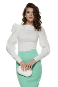 Fustă Fofy eleganta conica verde menta picture - 4