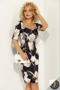 Rochie bleumarin mulată cu lalele picture - 1