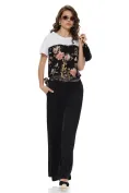 Tricou dama premium imprimeu baroc floral pe matase de vascoza picture - 2