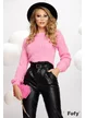 Pulover dama premium scurt supersoft pufos roz bonbon