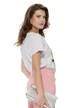 Tricou dama alb premium imprimeu Amalfi roz