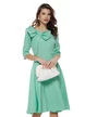 Rochie damă elegantă Fofy verde menta clos cu fundă maxi și croi feminin fluid