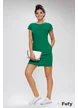 Rochie dama sport din bumbac verde cu imprimeu in relief si buzunare laterale