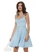 Rochie dama tricotata premium bleu cu aplicatii de cristale maxi pe decolteu