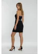 Rochie de ocazie eleganta neagra cu croi asimetric si aplicatii stralucitoare
