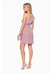 Rochie de ocazie eleganta roz cu volane conturate cu strasuri picture - 2