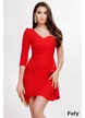 Rochie de seara eleganta rosie pe un umar cu fronseuri in talie si cupe buretate