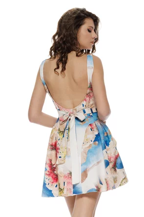 Rochie de vara mini imprimeu Santorini cupe buretate