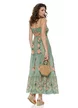 Rochie de vara olive lunga cu bumbac imprimeu mediteranean Amalfi cupe buretate