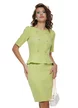 Rochie elegantă de ocazie Fofy lime cu peplum si nasturi tip perle