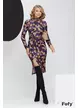 Rochie eleganta din crep elastic animal print cu fronseuri laterale si crapatura
