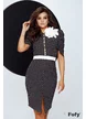 Rochie eleganta Fofy cu buline si floare lucrata manual
