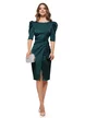 Rochie eleganta Fofy verde cu fusta petrecuta nod stilizat si strasuri la gat