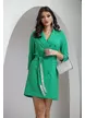 Rochie elegantă verde tip sacou cu franjuri din strassuri premium maxi