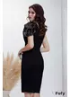 Rochie Fofy de ocazie neagra elegantă cu petale din paiete pe un umar