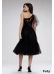 Rochie Fofy de seara premium neagra cu bust din floricele 3D si margele lucrat manual