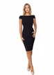 Rochie Fofy eleganta neagra mulata spate gol si volan din tull plisat