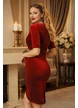 Rochie Fofy lalea, croita din catifea bordo cu accesoriu talie din strasuri colorate