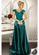 Rochie lungă elegantă din tafta verde