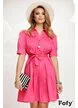 Rochie stil camasa din bumbac ciclame