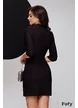 Rochie stil sacou Fofy cu nasturi din perle si strasuri in forma de floare