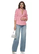 Sacou dama elegant din stofa tweed premium roz cu nasturi metalici