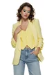 Sacou dama elegant galben maneca cu pliuri