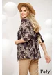 Sacou dama elegant premium maro inchis cu arabescuri bej