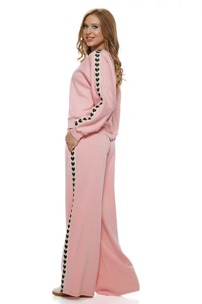 Trening dama tricotat premium roz cu inimioare