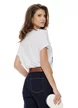 Tricou dama alb premium imprimeu Amalfi baby blue