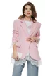 Tricou dama alb premium imprimeu harta lumii florala roz