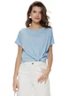 Tricou dama baby blue din bumbac premium croi lejer