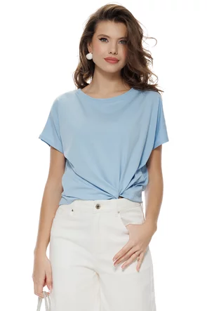 Tricou dama baby blue din bumbac premium croi lejer