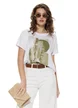 Tricou dama din bumbac premium pelicula aurie imprimeu cactus safari summer 2026