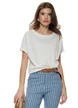 Tricou dama ivoire din bumbac premium croi lejer