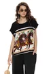 Tricou dama premium imprimeu bohemian horse pe matase de vascoza 