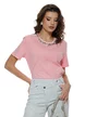 Tricou damă roz premium cu aplicatii silverstone