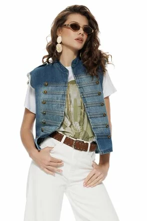 Vesta dama blug albastru army safari summer 2026