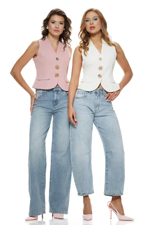 Vesta dama premium roz cu accesorii metalice aurii