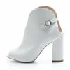 Botine decupate dama piele alba Ruby