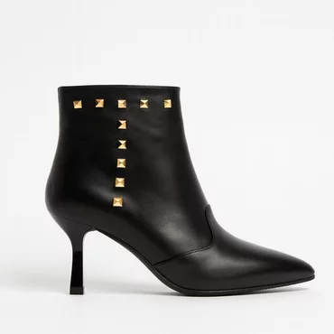 Botine Piele Naturala box negru Ivy