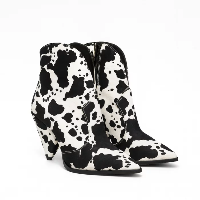 Ciocate din Piele Naturala imprimeu Alb-Negru Velina Noir picture - 3