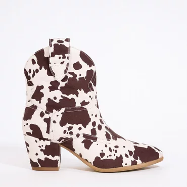 Ciocate din Piele Naturala imprimeu Bej-Maro Rodeo Chic