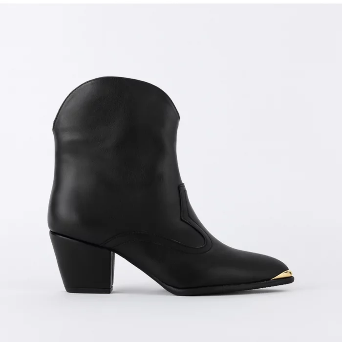 Cizme cu carambi detasabili Piele Naturala Negre box Jinx picture - 5