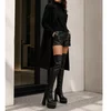 Cizme dama cu platforma Piele Naturala Negre ci capse Alexandra picture - 4